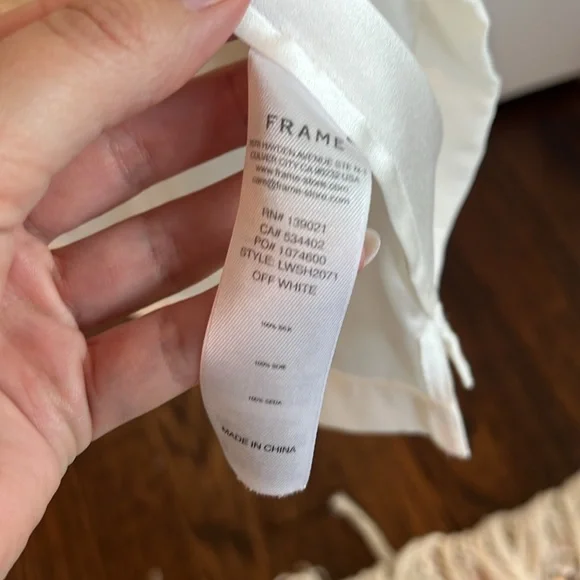 FRAME Washable Oversized Silk Tee - Picture 10 of 11